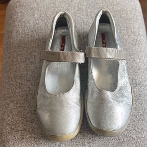 PRADA SPORT SILVER METALLIC MARY JANE